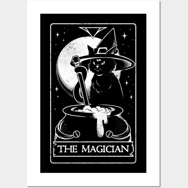 The Magician - Cute Witch Cat Gift Wall Art by eduely